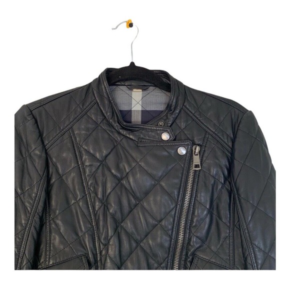 COPY - Burberry Quilted Leather Moto Jacket In Black Medium - Picture 3 of 11